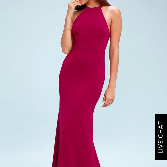 JOELLA BERRY RED LACE HALTER MAXI DRESS - Picture 1 of 6